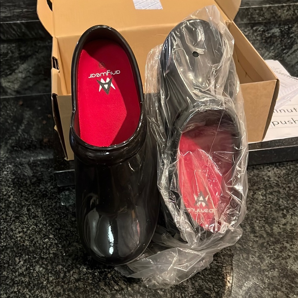 Anywear Black Slip-On Clogs